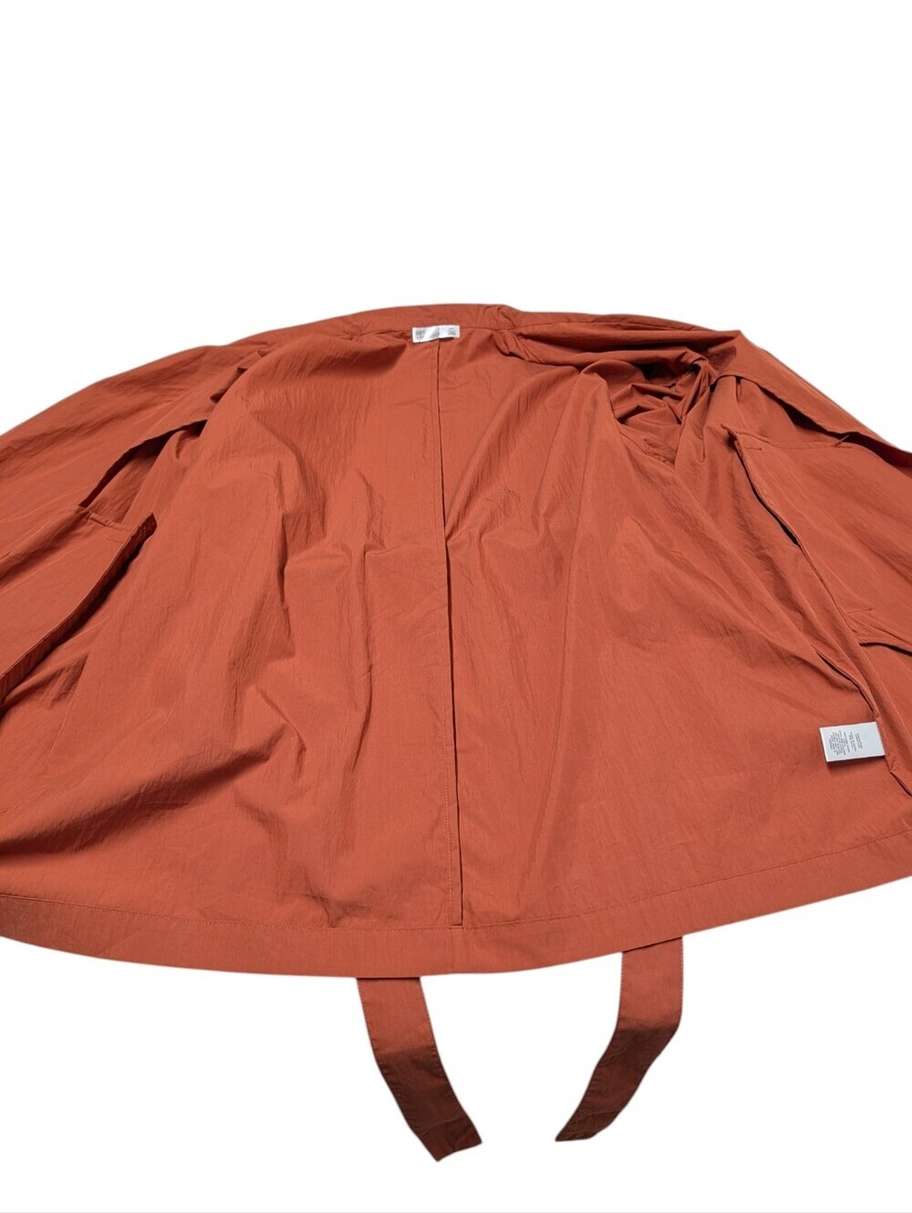 89th + Madison Rust Orange Belted Wrap Jacket Size M Collared Trench Coat Loght - Picture 5 of 7